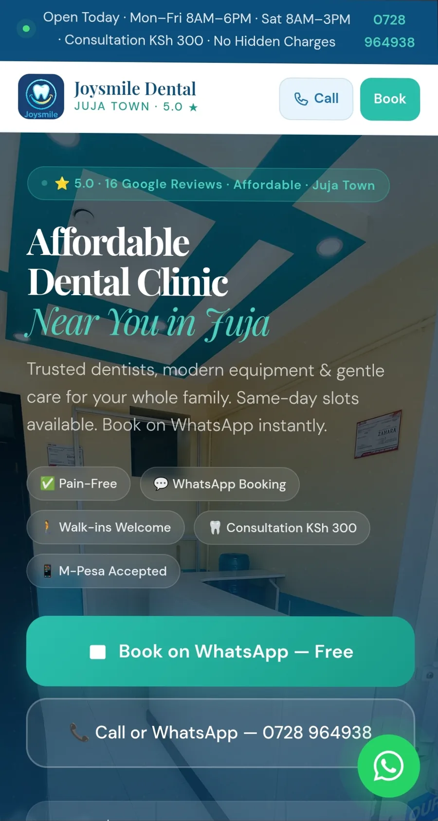Joysmile Dental website design by Amiville Marketing – Nairobi Kenya